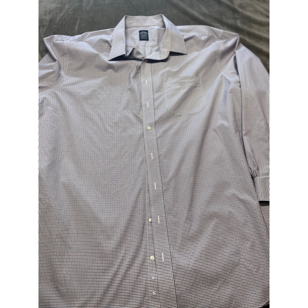 Brooks Brothers‎ Mens Dress Shirt 20 36/37 Non Iron Stretch Plaid Check